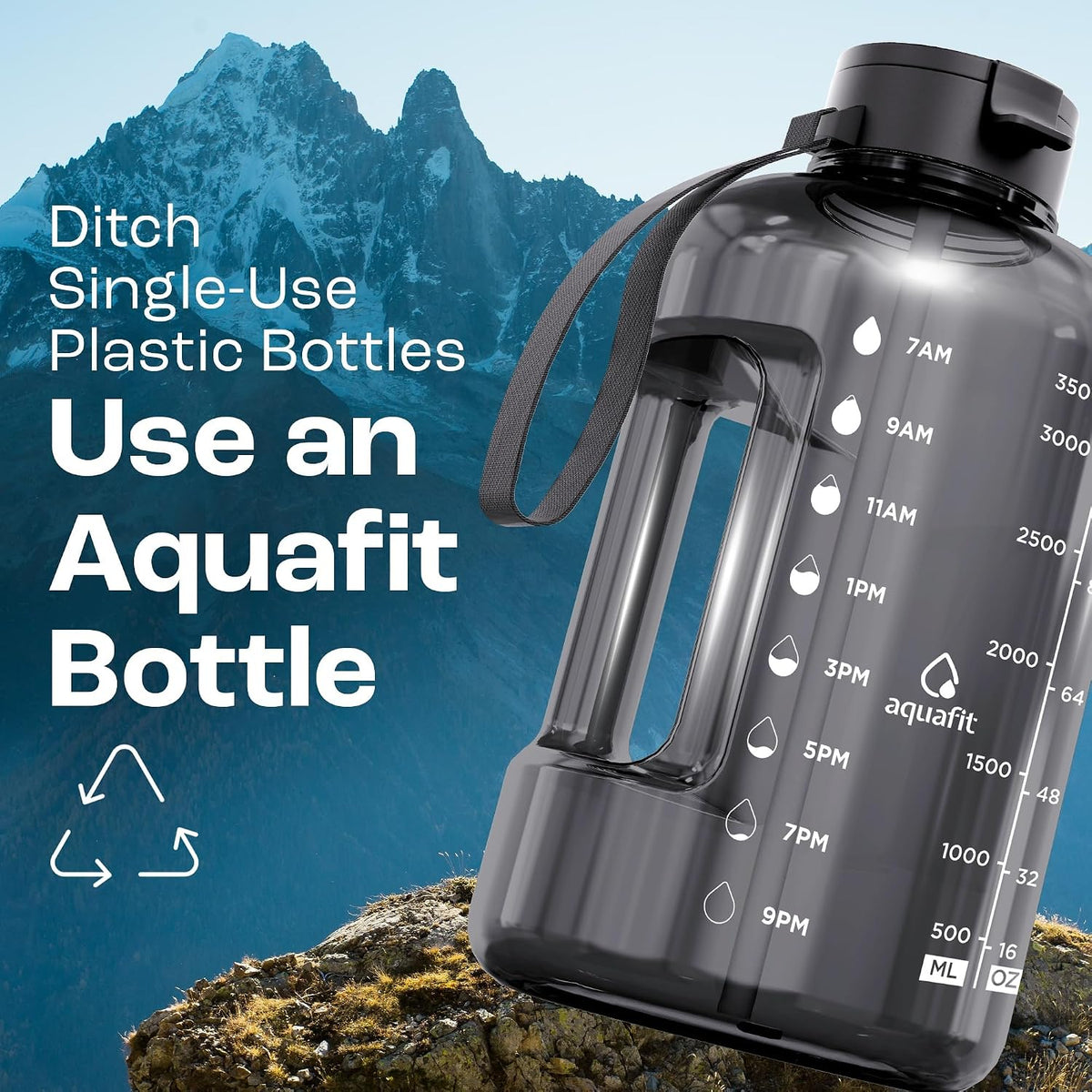 Stay Hydrated in Style: 1 Gallon Water Bottle with Time Markers and Dual Lids