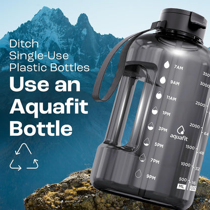 Stay Hydrated in Style: 1 Gallon Water Bottle with Time Markers and Dual Lids