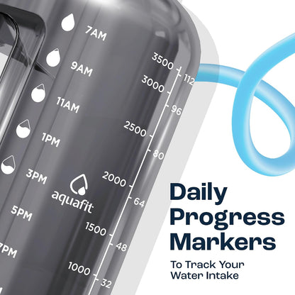 Stay Hydrated in Style: 1 Gallon Water Bottle with Time Markers and Dual Lids
