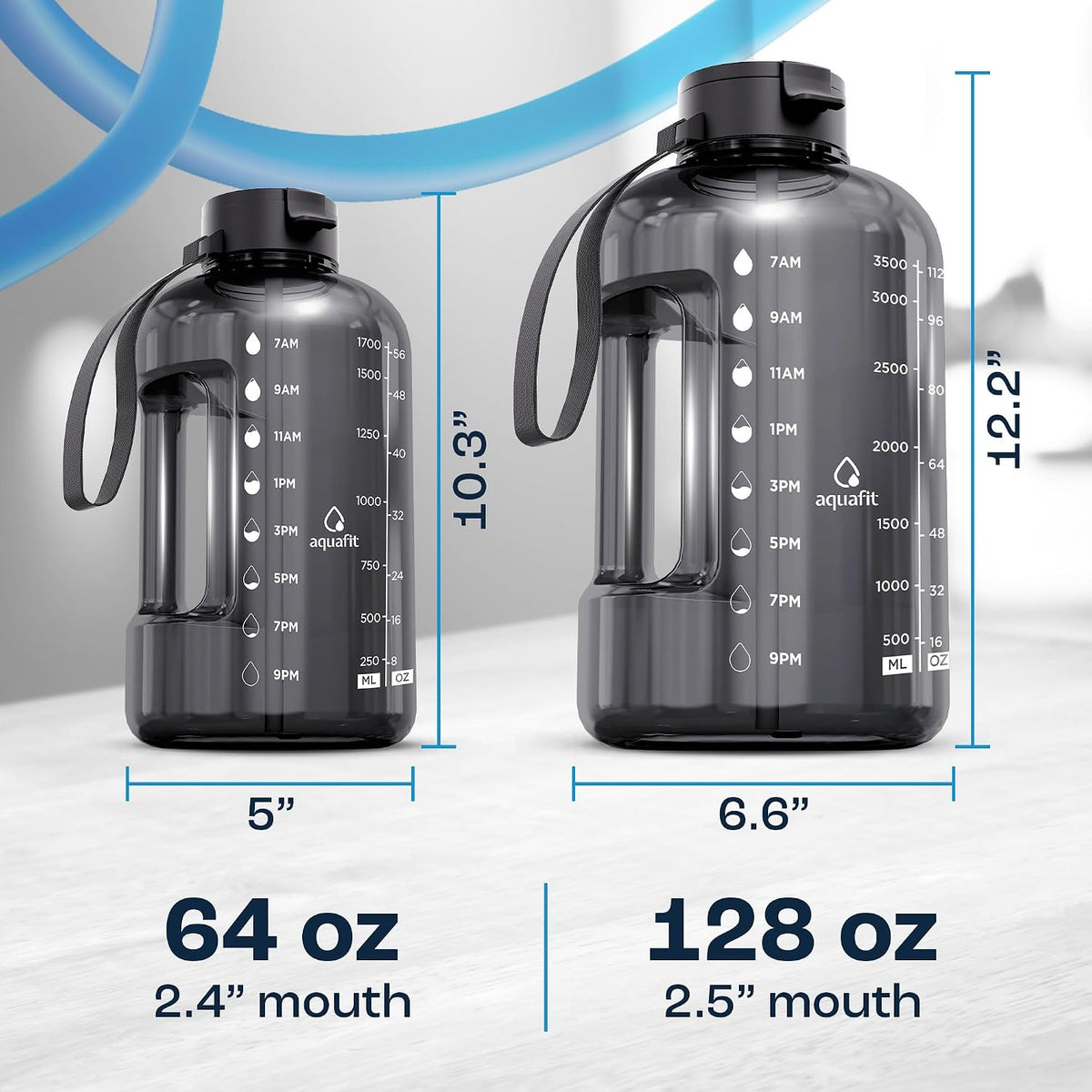 Stay Hydrated in Style: 1 Gallon Water Bottle with Time Markers and Dual Lids